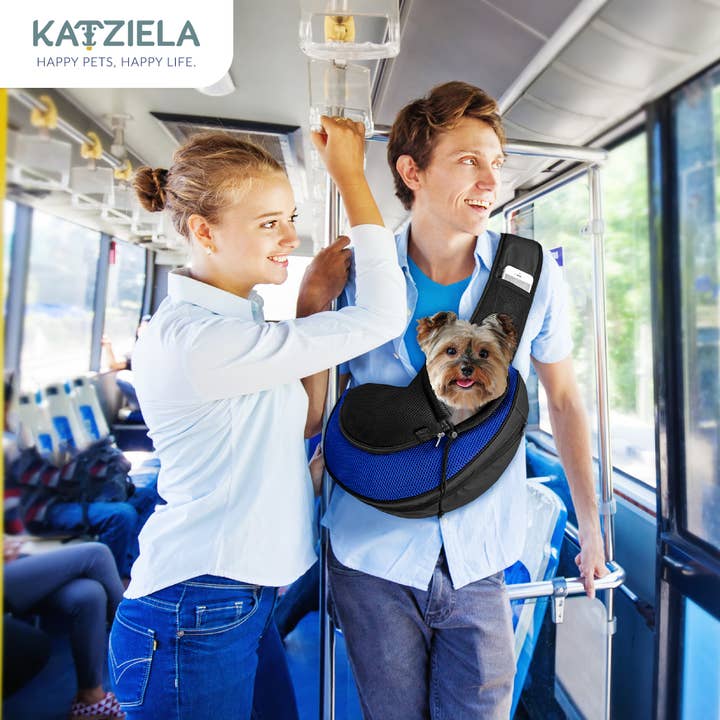 Katziela - Wholesale Pet carrier – Cat/dog - Pet Carrier Expandable Sling For Small Dogs And Cats Blue5
