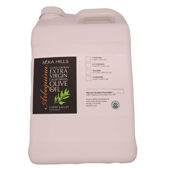 Seka Hills - Wholesale Olive Oil - 2024 Arbequina Extra Virgin Olive Oil - 2.5 Gallons