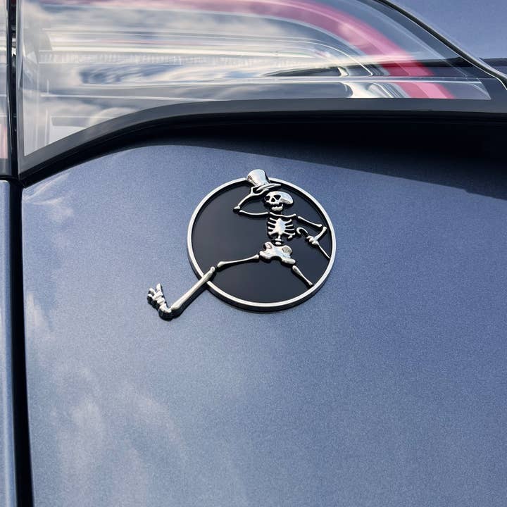 Grateful Fred - Wholesale Car Decorative Charm - Unisex - the HIGH-STEPPIN' SKELETON BADGE