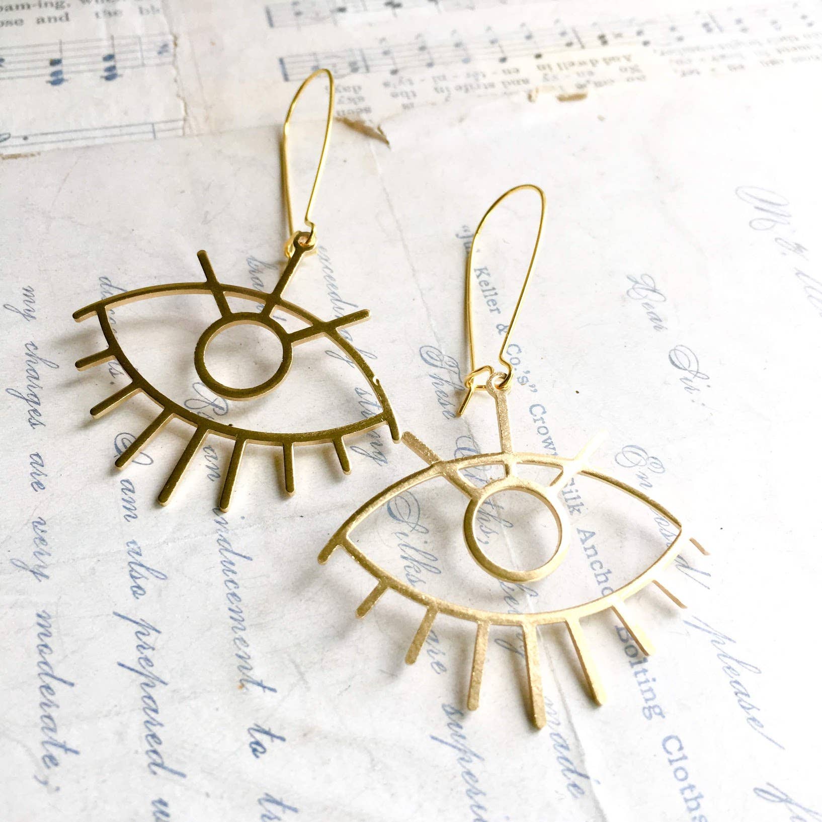 Red Truck Designs - Wholesale Dangle Earrings - Gold Eye Earrings Eyelash Earrings Evil Eye Earrings2