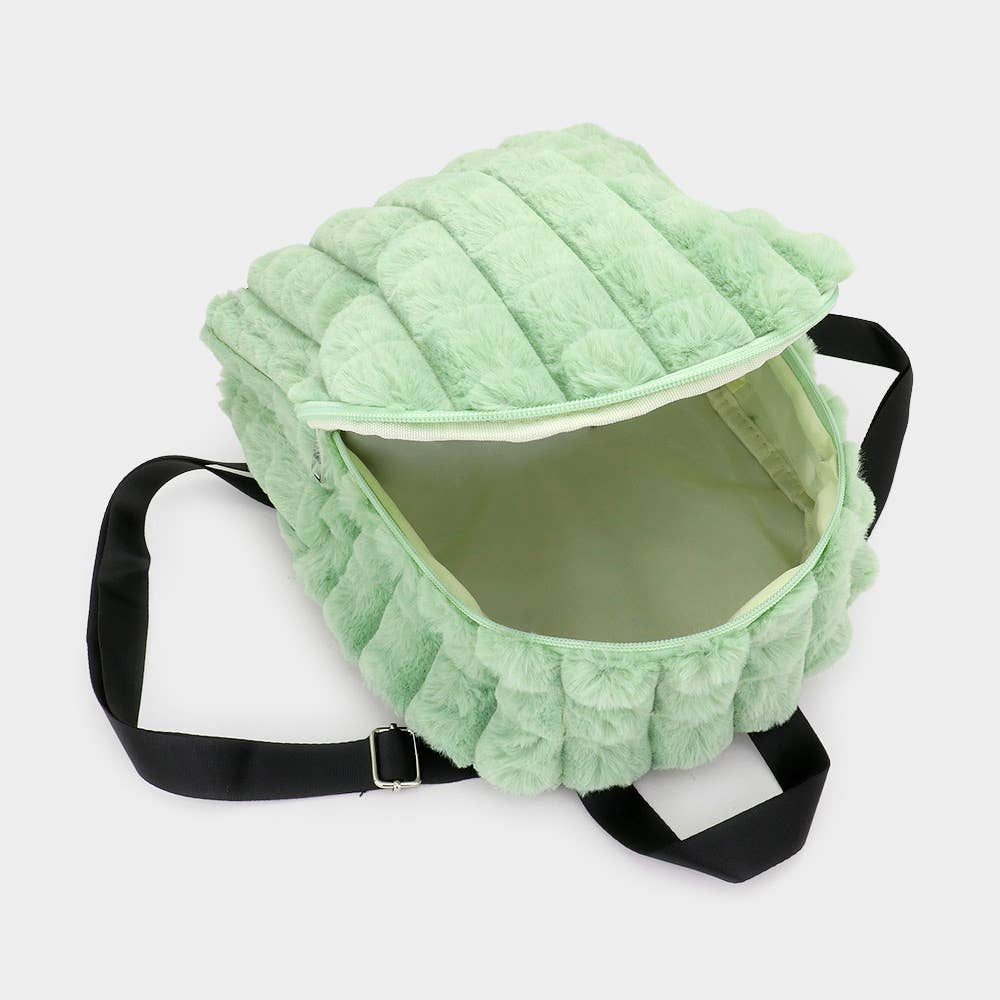 Sensibling Corp. - Wholesale Backpack - Women's - Quilted Solid Faux Fur Backpack Bag4