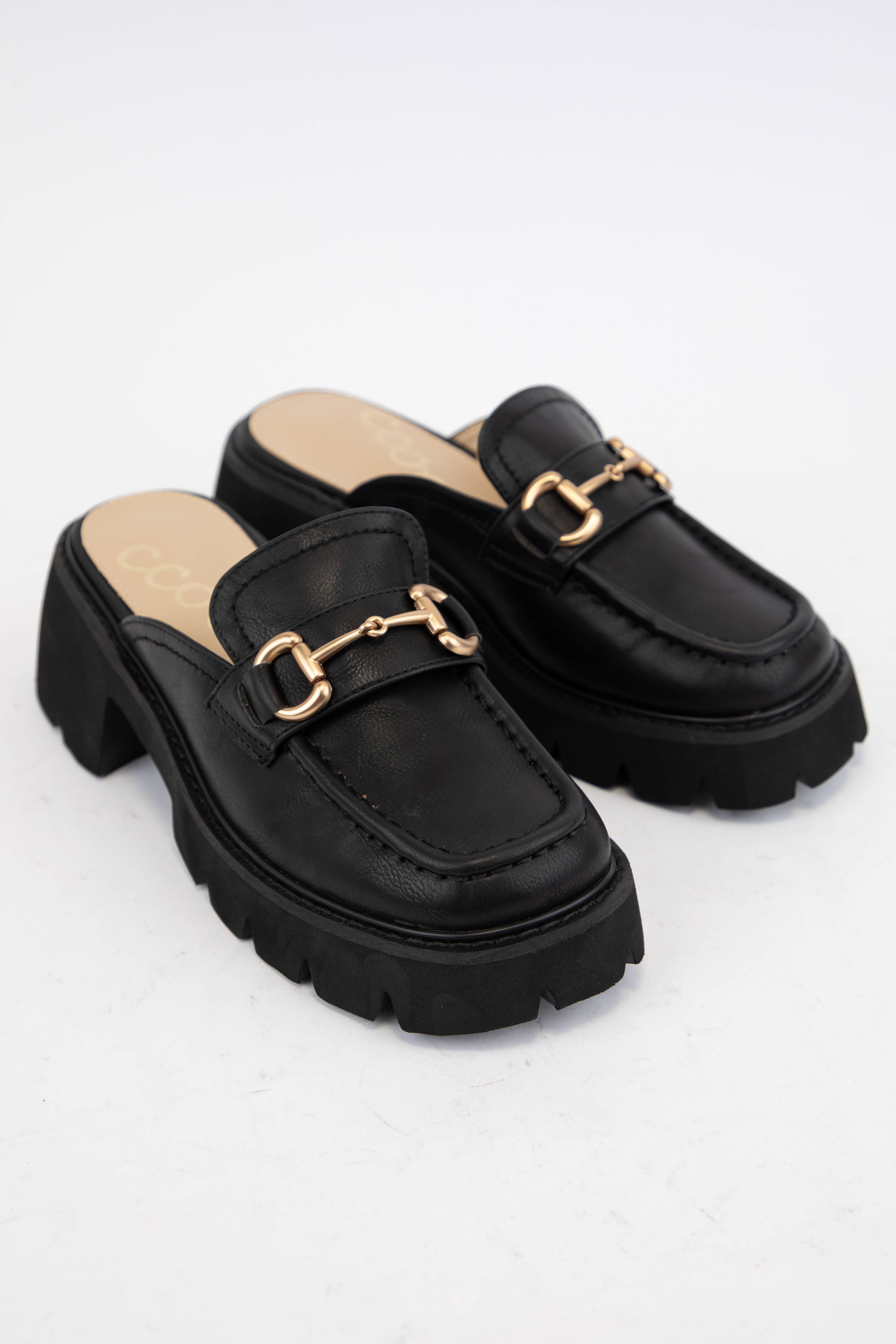 CCOCCI - Wholesale Loafers - Women's - LYNN CHUNKY PLATFORM HORSEBIT SLIP ON LOAFER MULE8