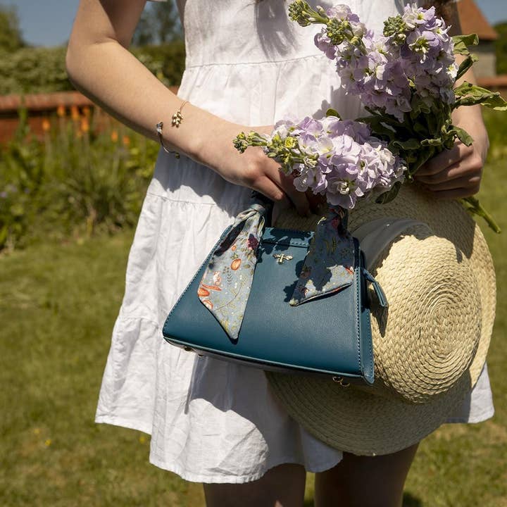 Fable England - Wholesale Top Handle Bag - Women's - FABLE x Catherine Rowe - Mini Structured Tote Purse - Teal