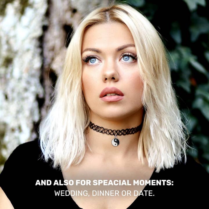 VIAI Beauty - Wholesale Choker/collar - Elastic Choker Ying Yang Charm Necklace1