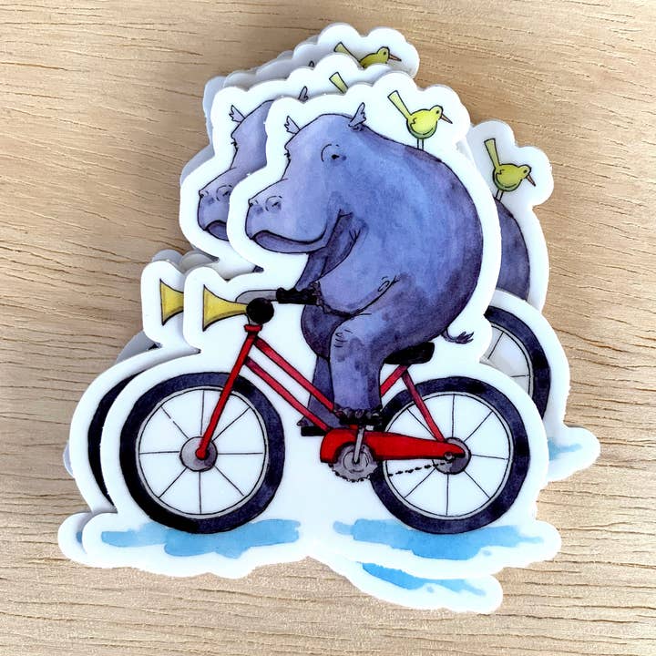 Adesivo ippopotamo per la vendita all'ingrosso da parte di Paper Wilderness