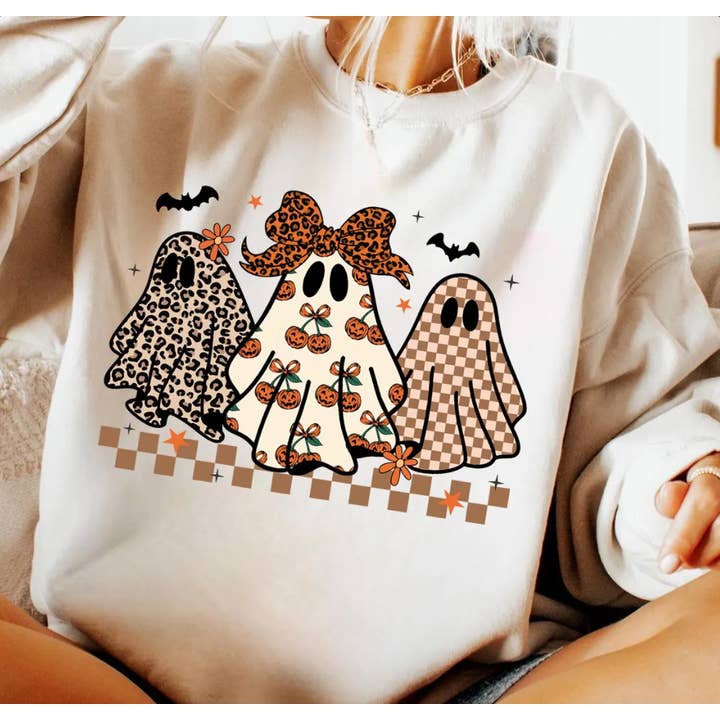 Southern Backroad Tees LLC - Wholesale T-Shirt (Graphic) - Women's - Preppy Halloween Ghost Tee/Sweatshirt1