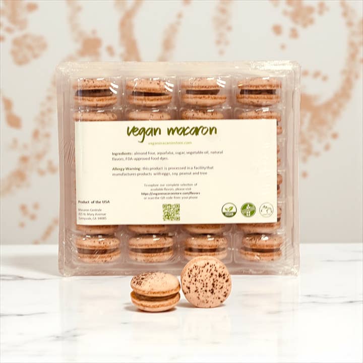 All Natural Hazelnut Chocolate Vegan French Macarons for wholesale by macaron centrale