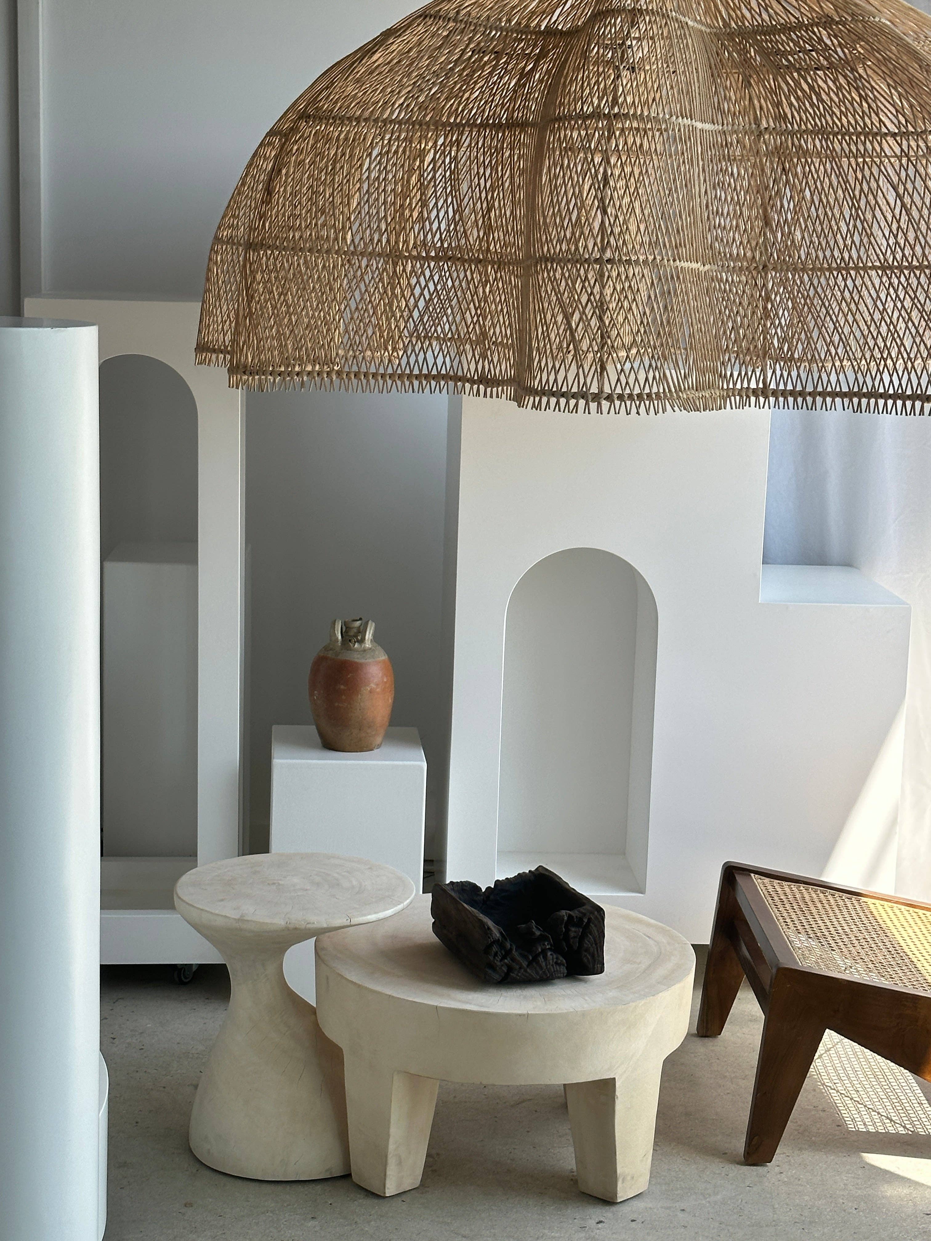 Office Objets - Wholesale Chandelier/Hanging Light - Immense rattan suspension in the shape of a flower, tulip, corolla H:1m; D:1m5095