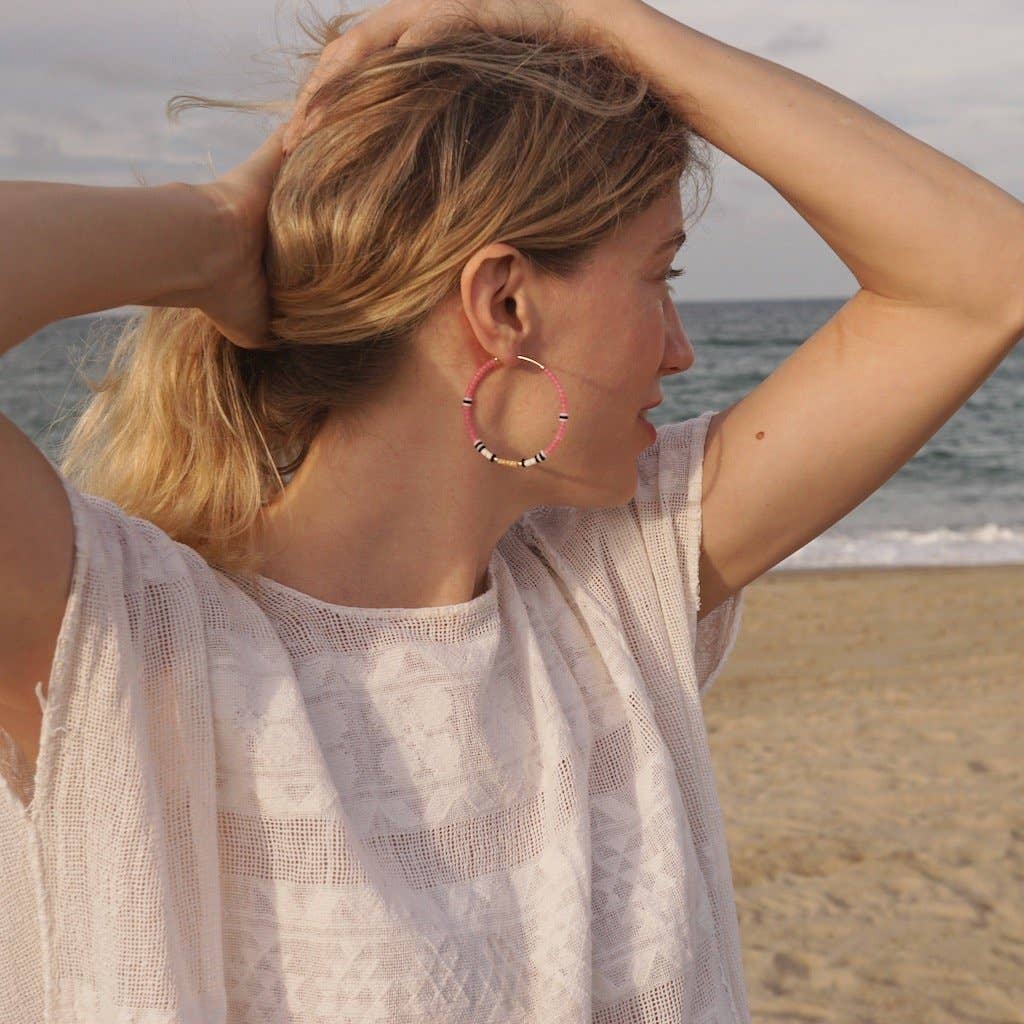 Alice Rise - Wholesale Hoop Earrings - Big Colorloop in Olive1