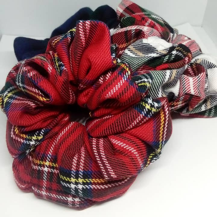 Scottish Tartan Hair Scrunchies for wholesale by Three Little Pirates