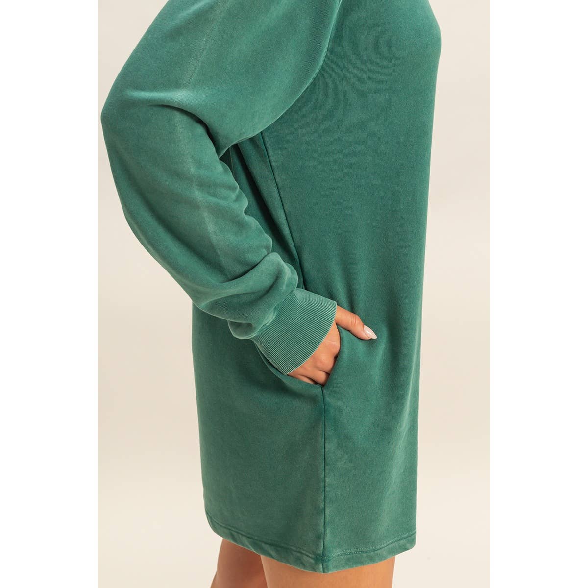 Double Zero - Venta al por mayor Vestido - Mujer - Vestido sudadera mini de gran tamaño lavado mineral16