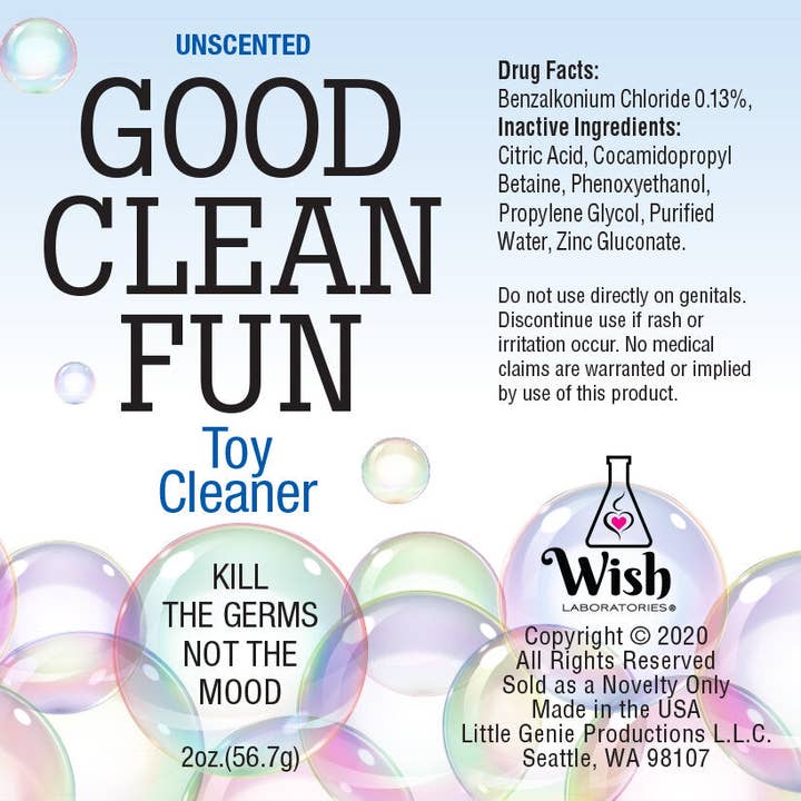 Little Genie Productions - Wholesale Sex Toy - Good Clean Fun Toy Cleaner- Unscented, 2oz2