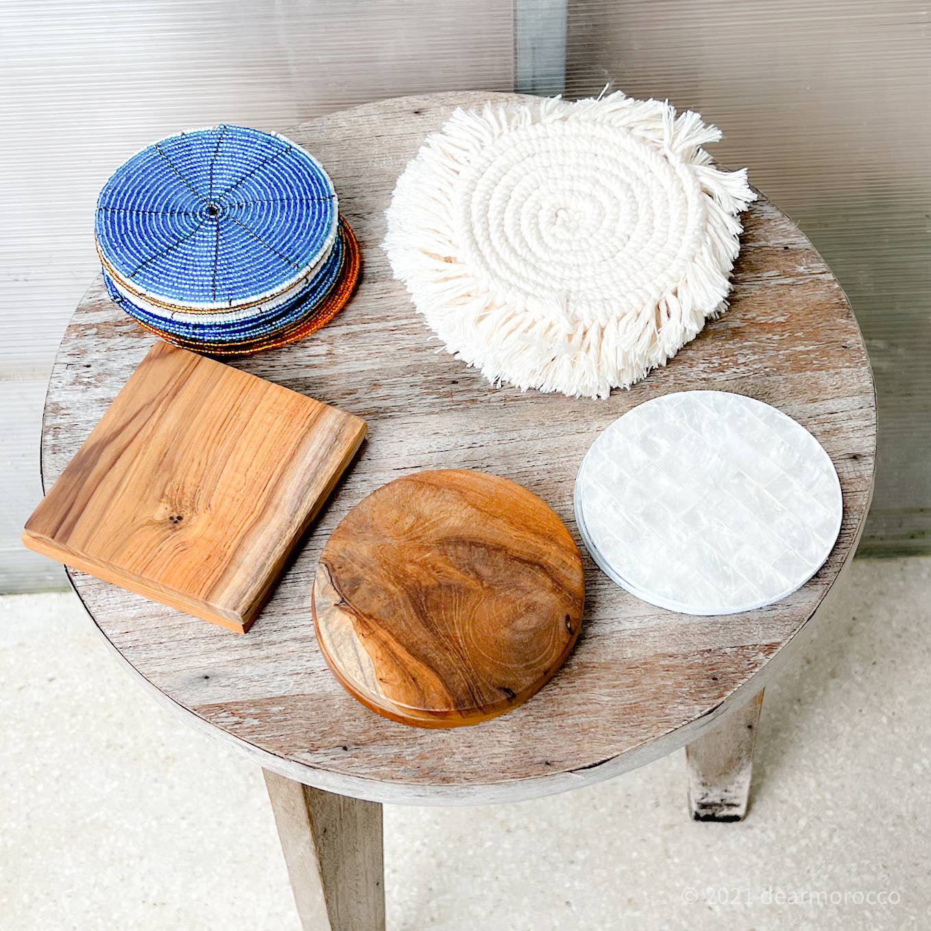 dear Morocco - Wholesale Coasters - Hand beaded coaster 10cm2