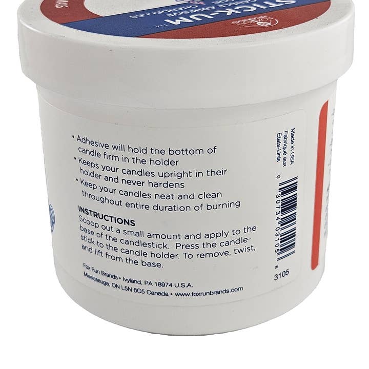Fox Run Brands - Wholesale Wax Melt - Fox Run Stick-Um Candle Adhesive, 12 Ounce Jar