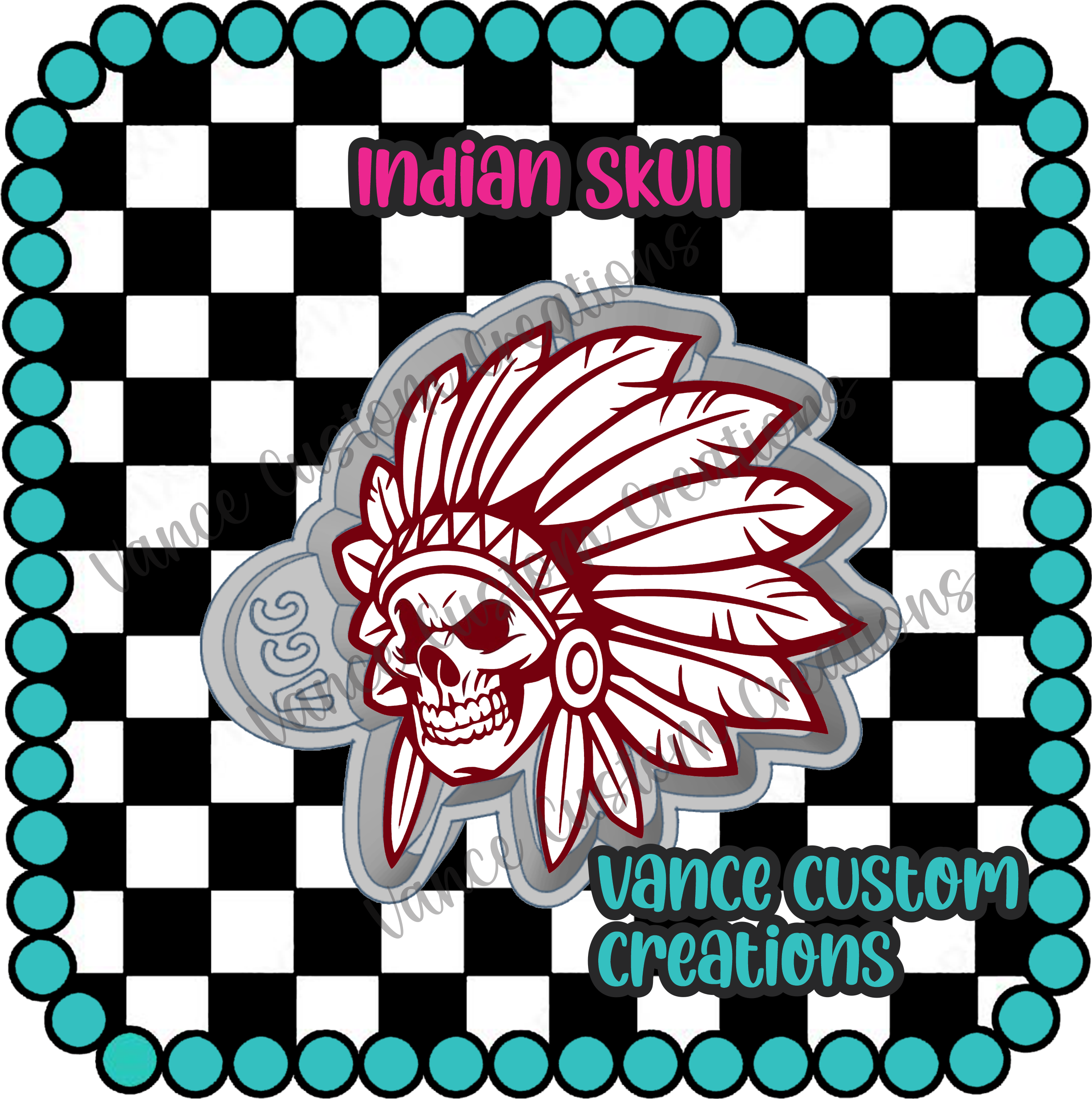 Vance Custom Creations - Wholesale Craft Supplies - Indian Skull Freshie Mold0