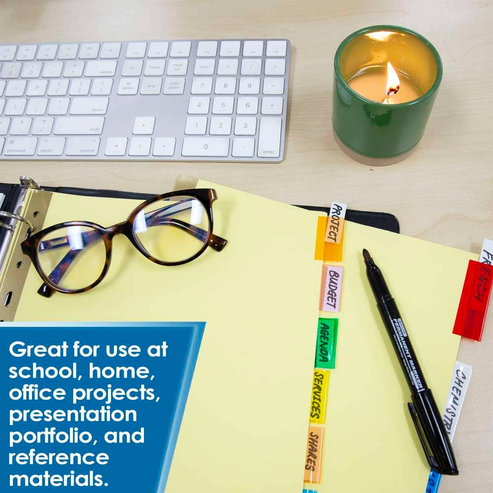 Luna Office Supply -  Everyday Essential - Vente Pince-notes - Intercalaires en papier Canary avec 5 onglets de couleur insérables5