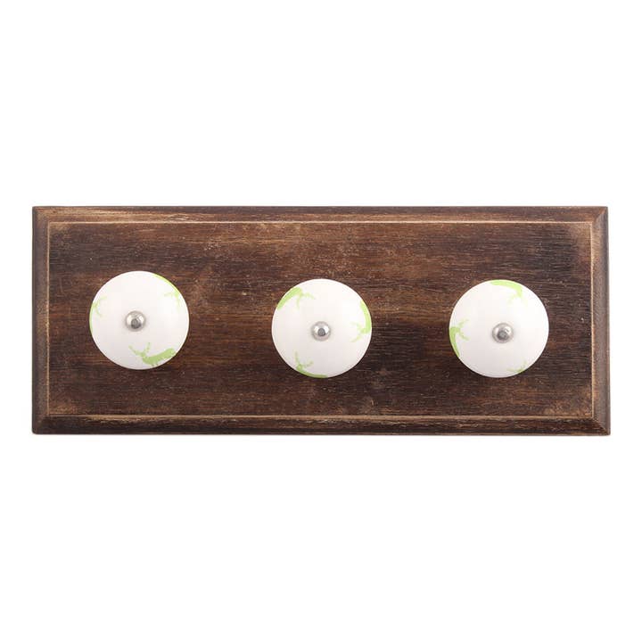 Porte-serviettes Boho à crochets uniques, 12 pièces (vert) pour la vente par Daana Paani LLC