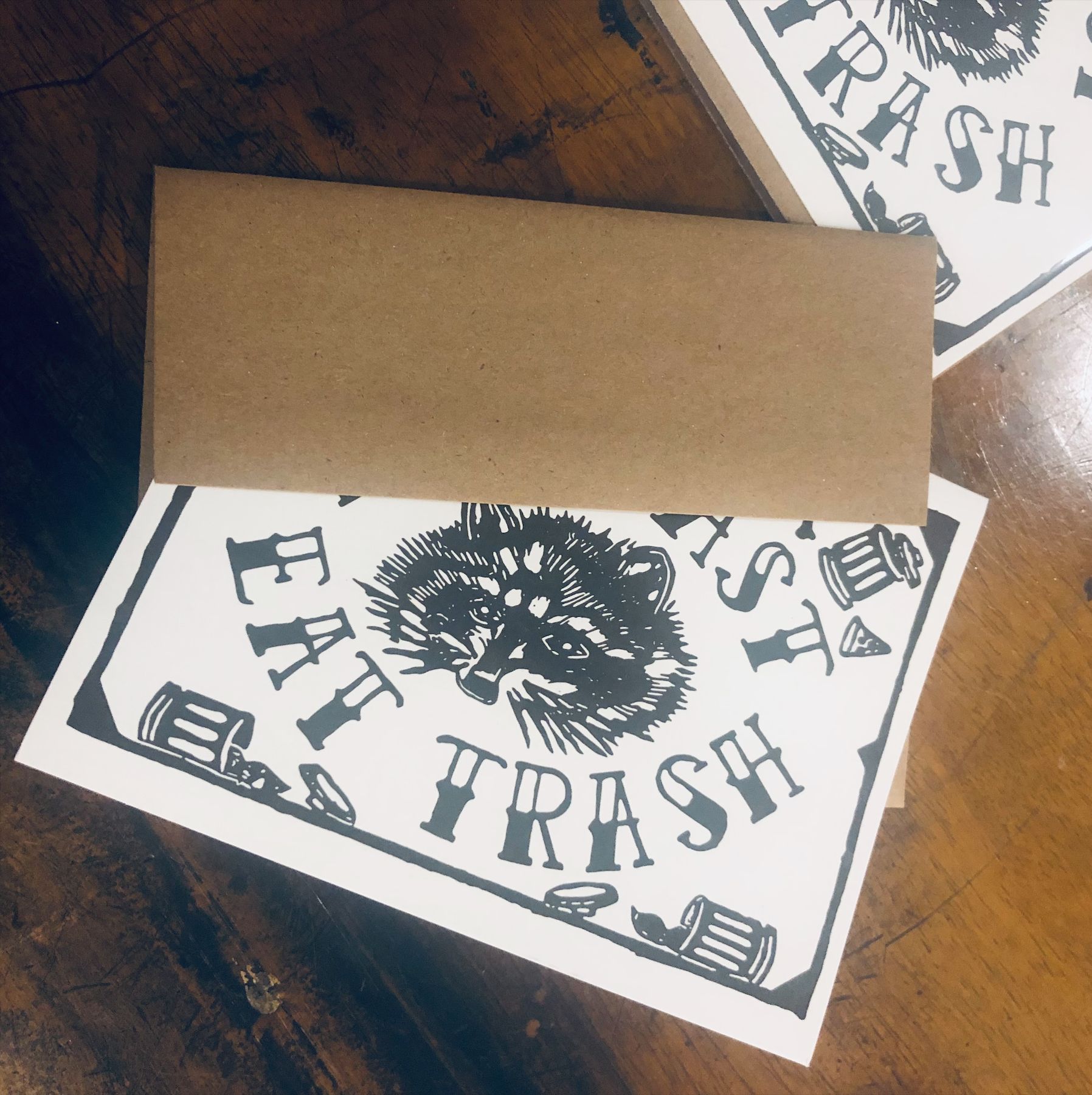 Critter Butts - Wholesale Everyday Greeting Card - Live Fast Eat Trash - 100% Recycled Greeting Card, Raccoon1