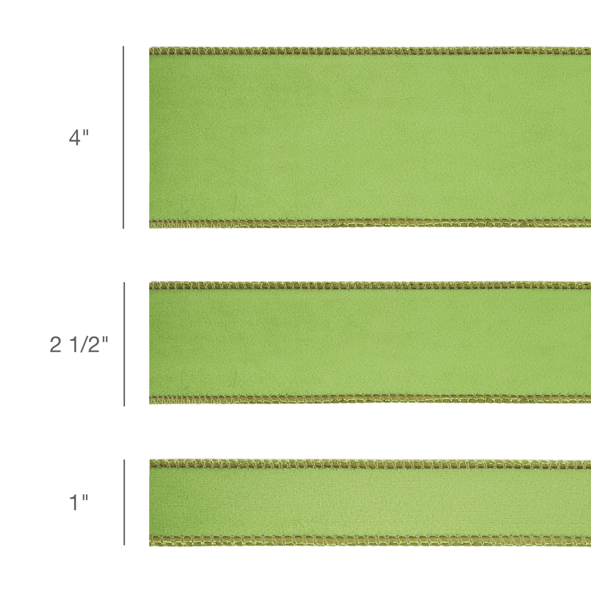 LA Ribbons Wholesale - Wholesale Ribbon - Gift Wrapping - 2 1/2" Reversible Classic Velvet Wired Ribbon | Lime/Shimmer Lime | 10 Yard Roll3