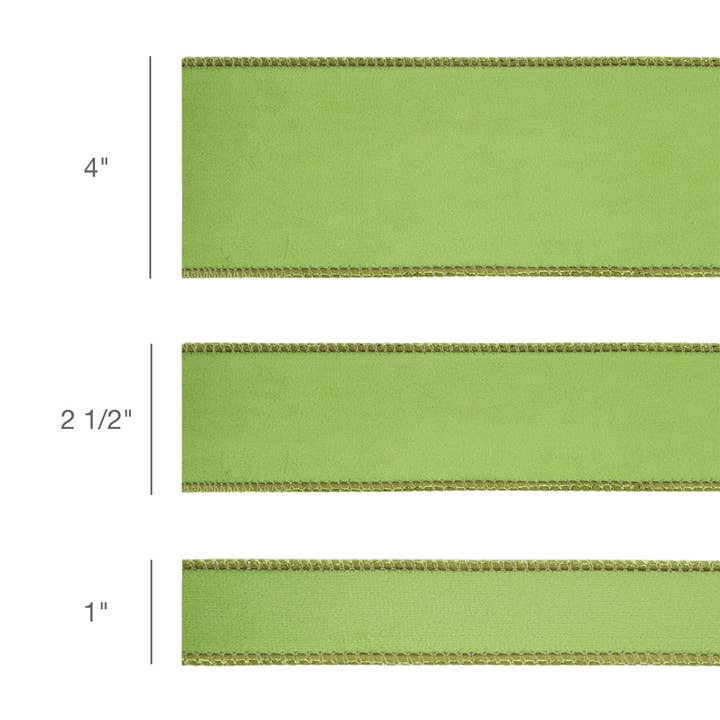 LA Ribbons Wholesale - Wholesale Ribbon - Gift Wrapping - 2 1/2" Reversible Classic Velvet Wired Ribbon | Lime/Shimmer Lime | 10 Yard Roll
3