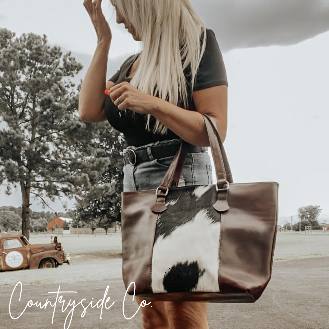 Texas Western Cowhide Bags and More - Vente Tote bag – femme - Jane Sac Cabas Tout Cuir, sac pour ordinateur portable, Sac à Main1