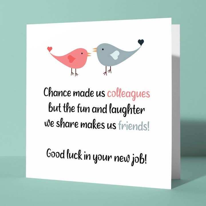 El azar nos hizo colegas - Tarjeta de buena suerte al irte para venta al por mayor de Peacock Printing