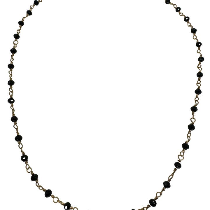 Onyx Beaded Chain Necklace for wholesale by Love Dria