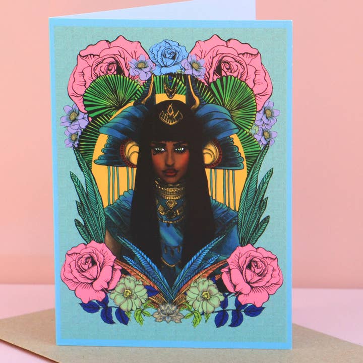 Cleopatra Queen of Egjpt Msdre Greetings Card A6 Printed for wholesale by Msdre