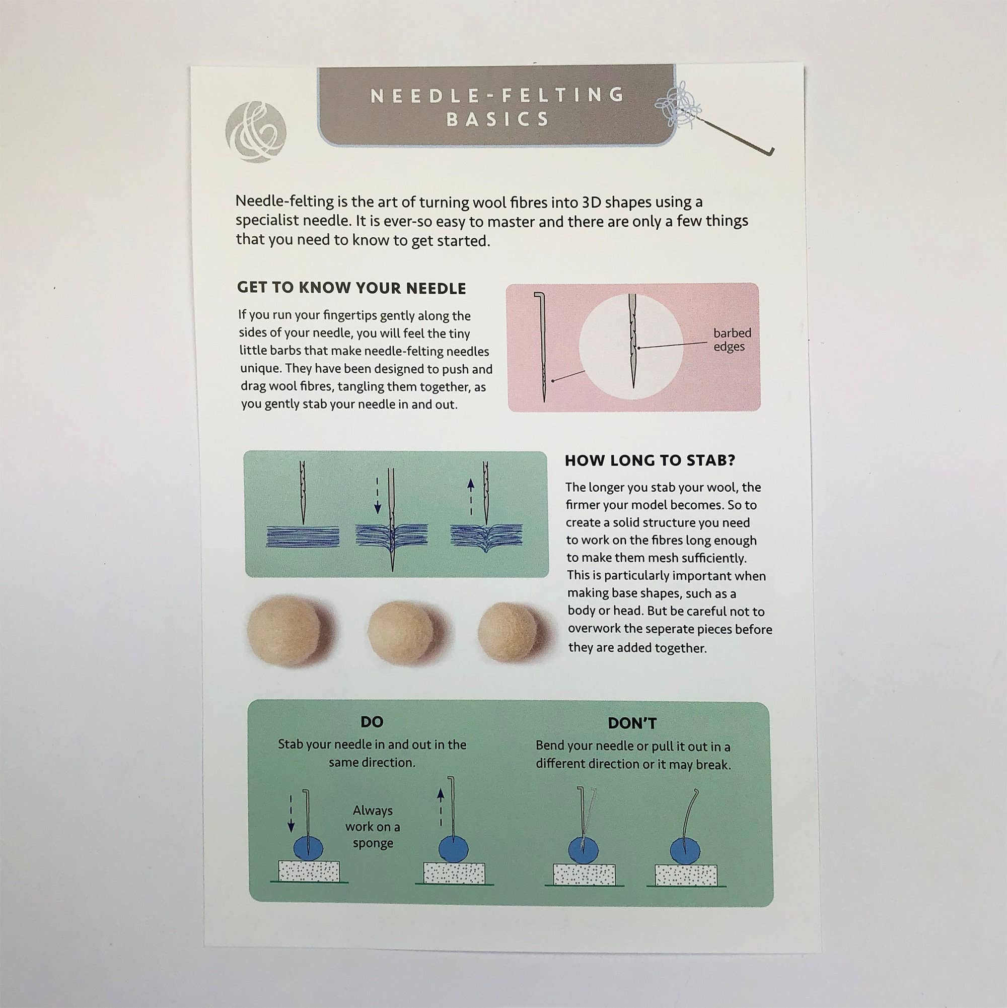 Bergin & Bath – wholesale Craft sewing kit – Needle felting starter kit - Brights. Wool roving supplies7