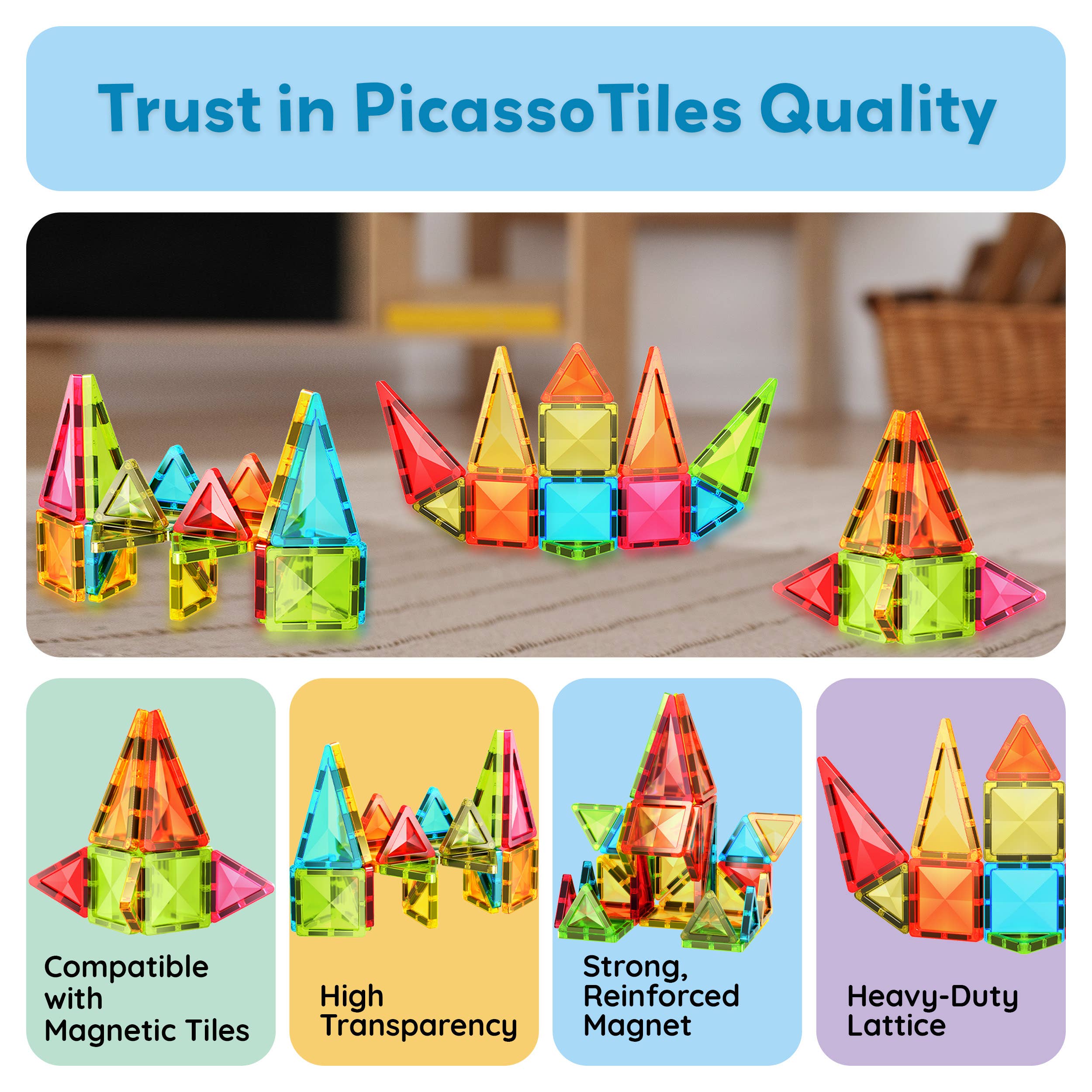 PicassoTiles - Wholesale Building Set - Kids - PicassoTiles 24pc Travel Size Magnetic Tile Building Set7