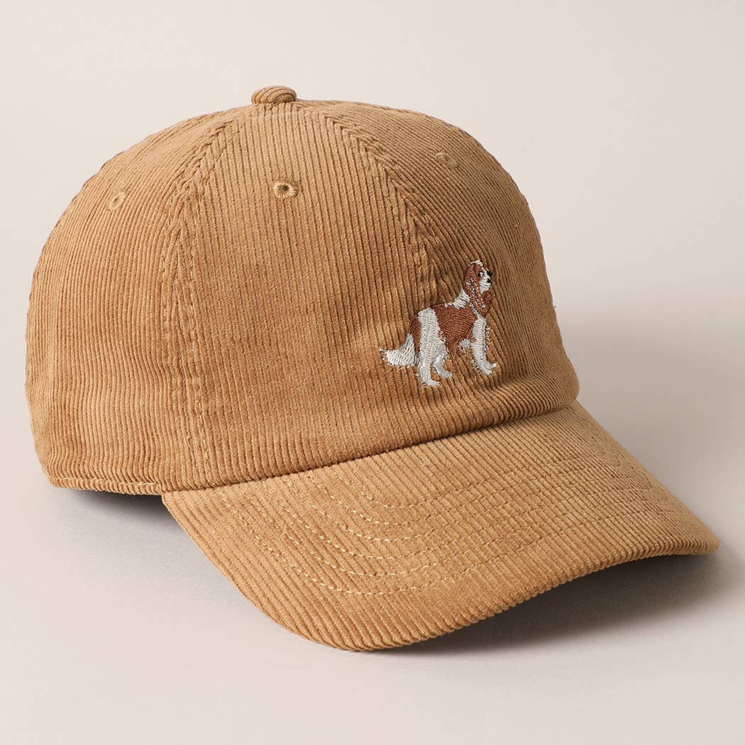 Fashion City – Boné de beisebol - Mulher por atacado – Boné de beisebol em veludo cotelê com bordado de Cavalier King7