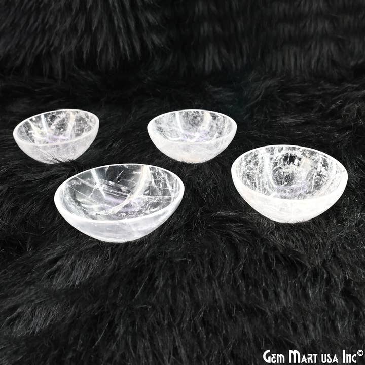 GemMartUSA – wholesale Decorative plate/dish/bowl – Natural Crystal Mini Carved Gemstone Bowl Cup 2 inch6