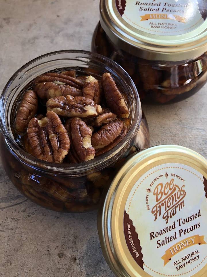 Roasted Pecan Honey for wholesale by Bee Friends Farm