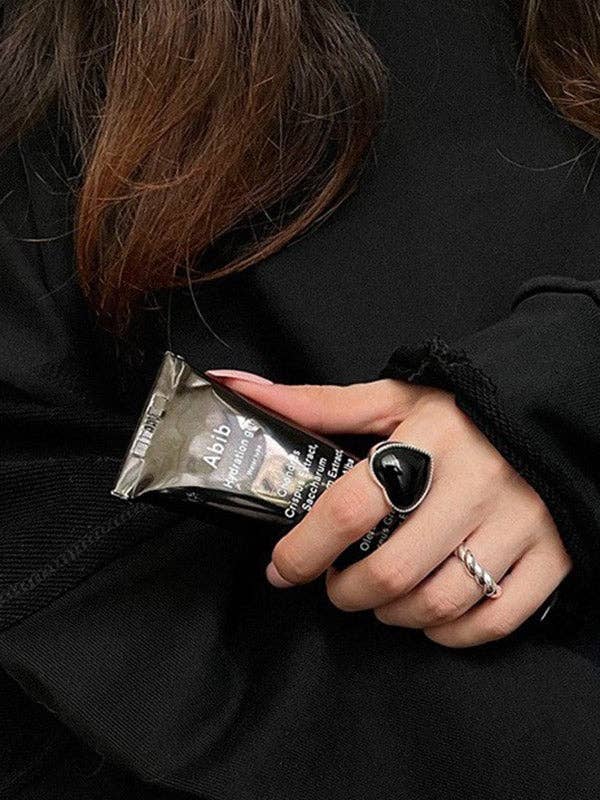 BLACK Adjustable Heart Shape Rings Accessories for wholesale on Faire8