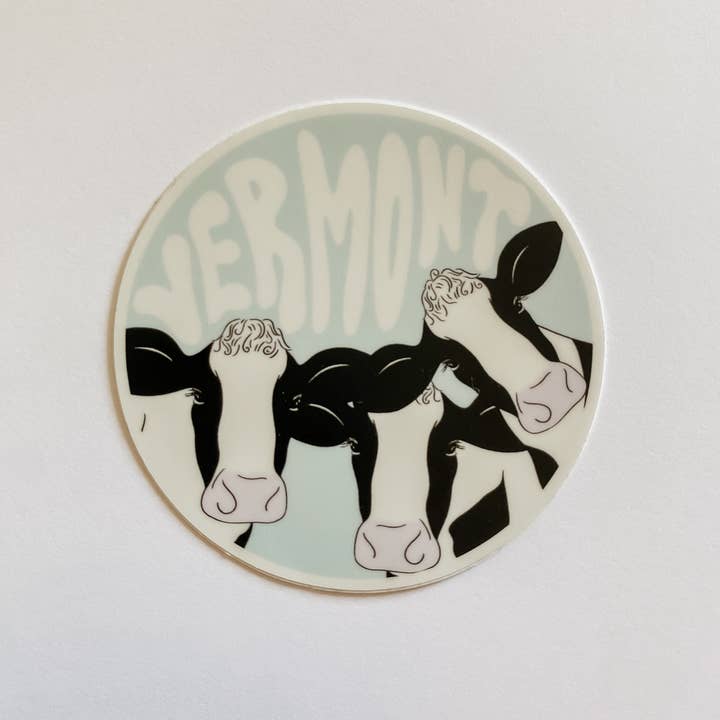 Vermont Cow Sticker for wholesale by Lucky Penny Goods