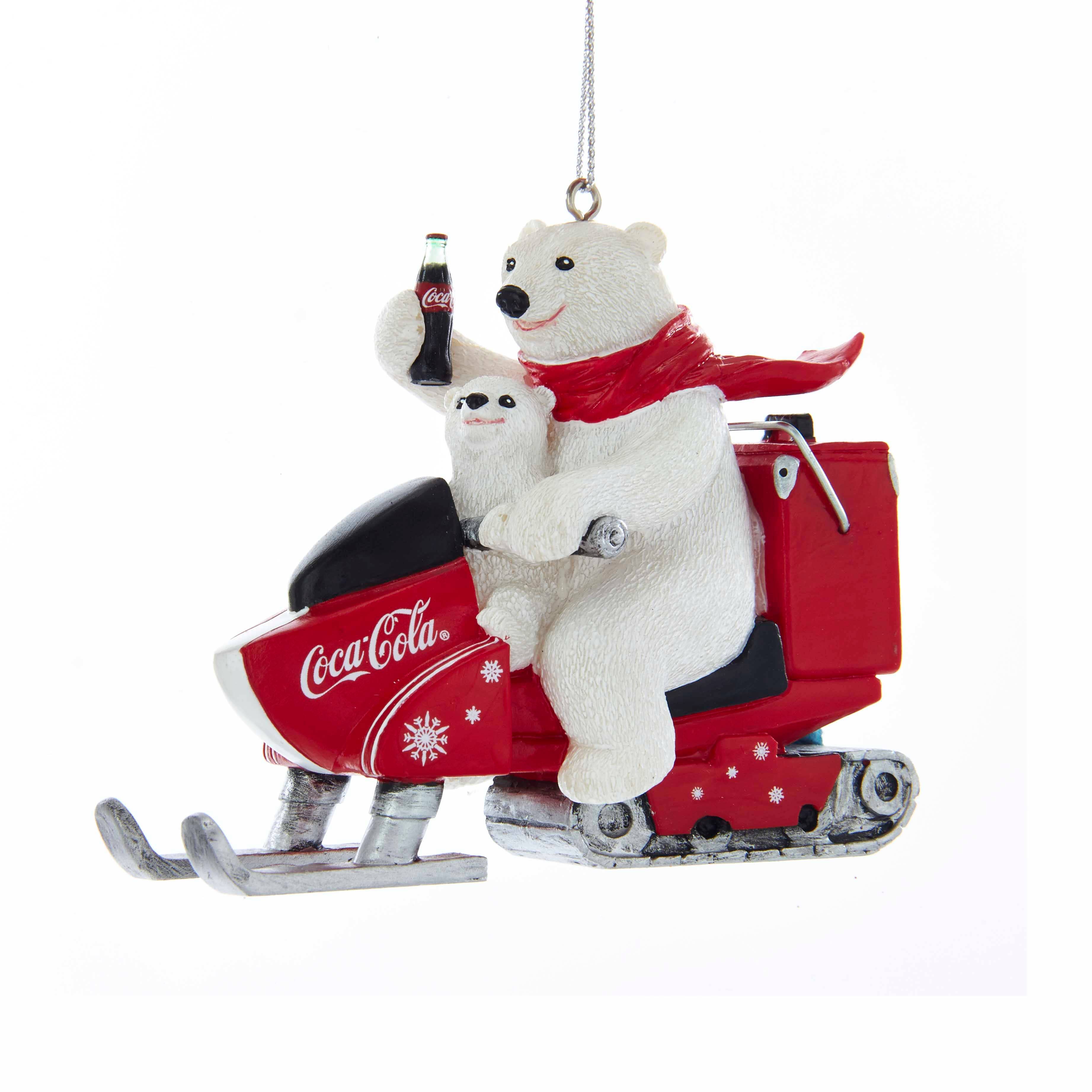 Kurt S. Adler, Inc. - Wholesale Ornament - 3"COKE POLAR BEAR+CUB SNOWMOBILE1