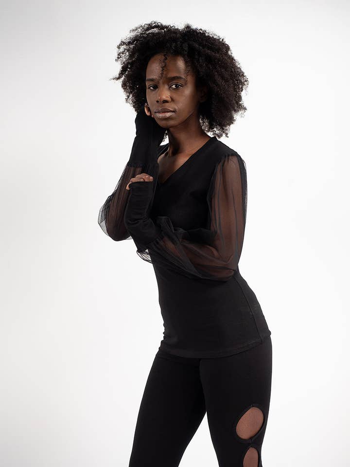 Metamorphoza - Vendita all'ingrosso Camicetta - Donna - Camicia con maniche a rete5