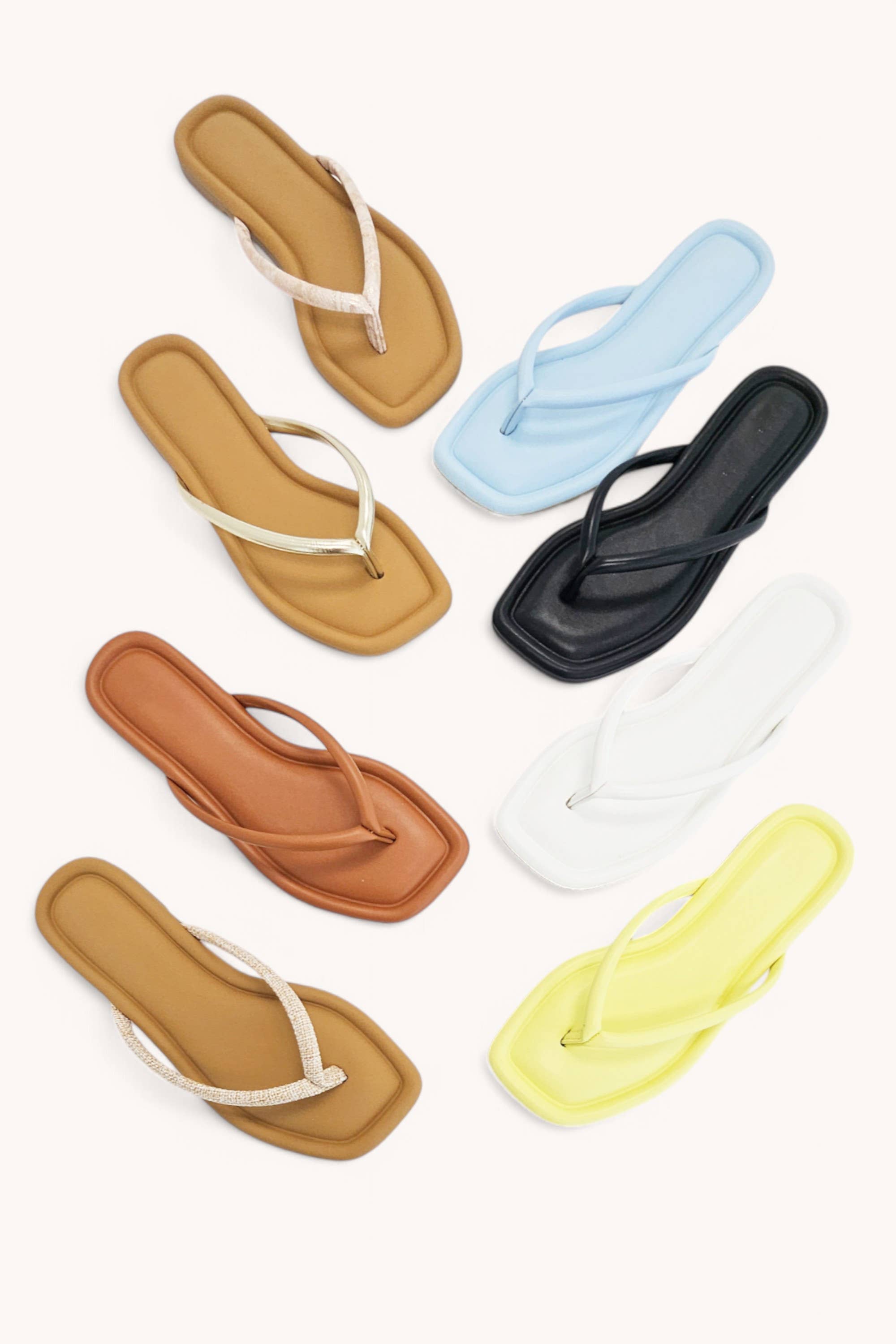 CCOCCI - Wholesale Sandals - Women's - PRISCILLA-5 SQUARE TOE SIMPLE THONG STRAP SANDALS11