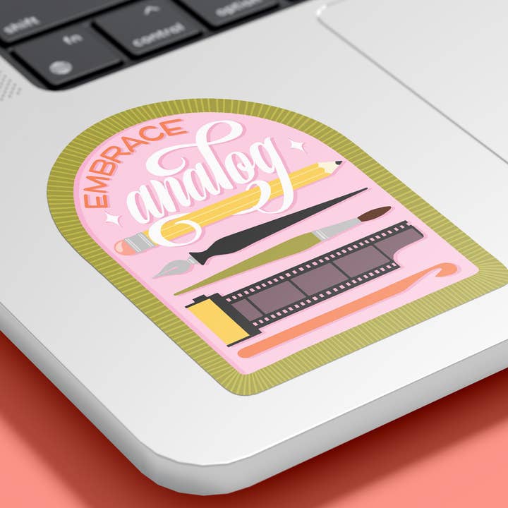 hey, alissandra - Wholesale Phone & Laptop Stickers - Embrace Analog - Hand-lettered Creative sticker for artists1