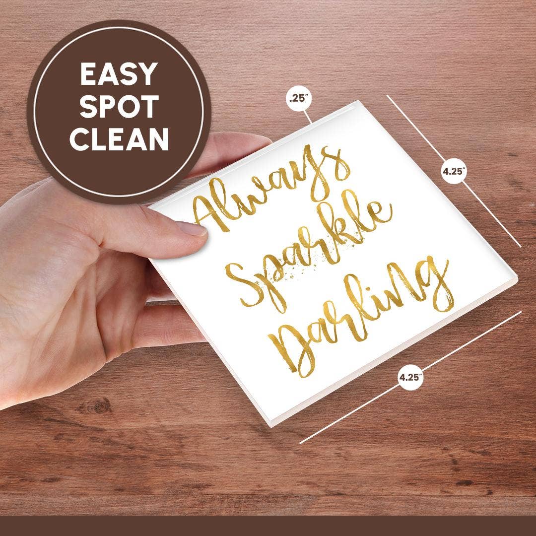 3dRose - Wholesale Coasters - 3dRose, Image of Gold Always Sparkle Darling Quote, Coaster6