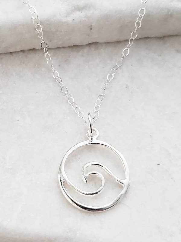 Silver Surfer Wave Necklace for wholesale by Sosie Designs
