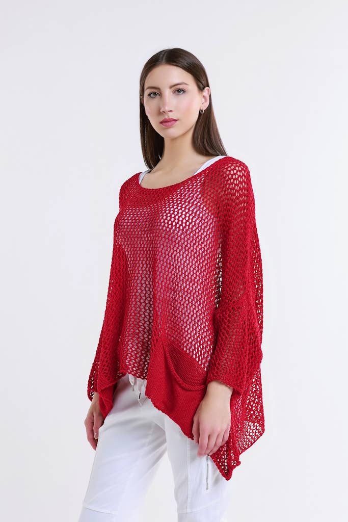 TINA Stephens Italy/Tees By Tina - Wholesale Knit Top - Women's - Lennox Open Knit Topper (BLS133)23