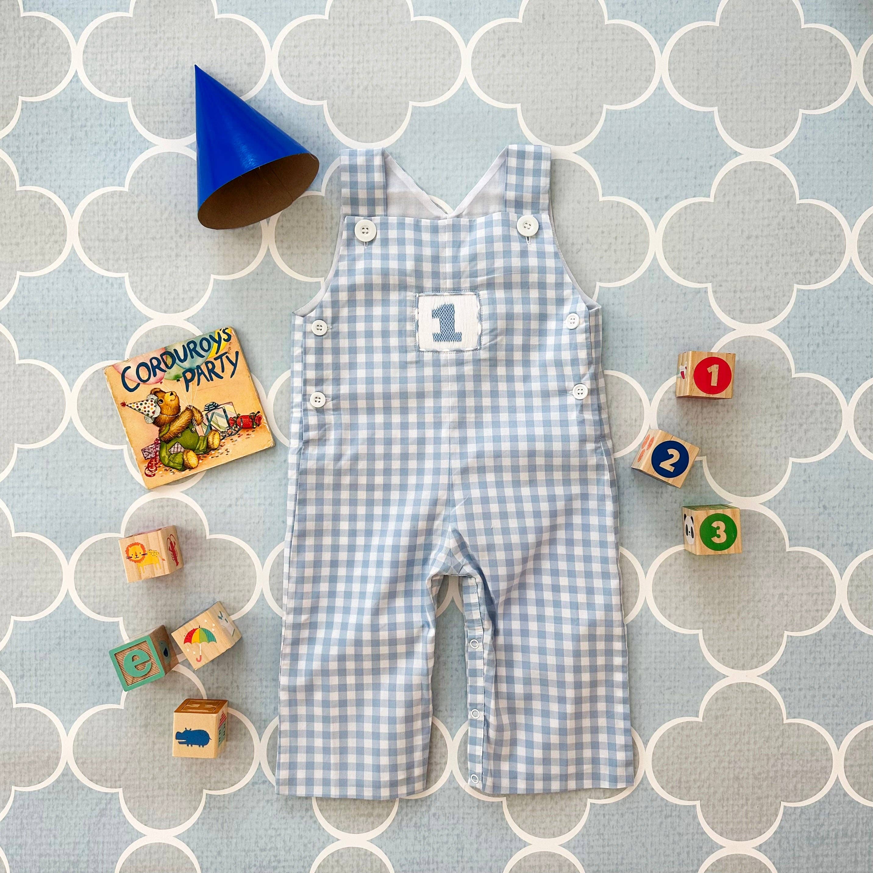 Seven Lantern Lane - Wholesale Jumpsuit - Baby - Boys Smocked First Birthday Jon Jon4
