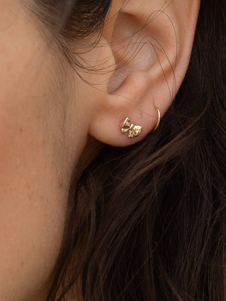 Tiny Bow Stud - 18K Gold Plated for wholesale by Peter and June