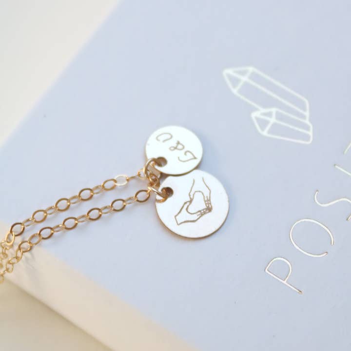 Positiva Jewelry - Vendita all'ingrosso Collana con ciondolo/pendaglio - Collana con incisione personalizzata, catena famigliare con placchetta da 10 mm e 8 mm4