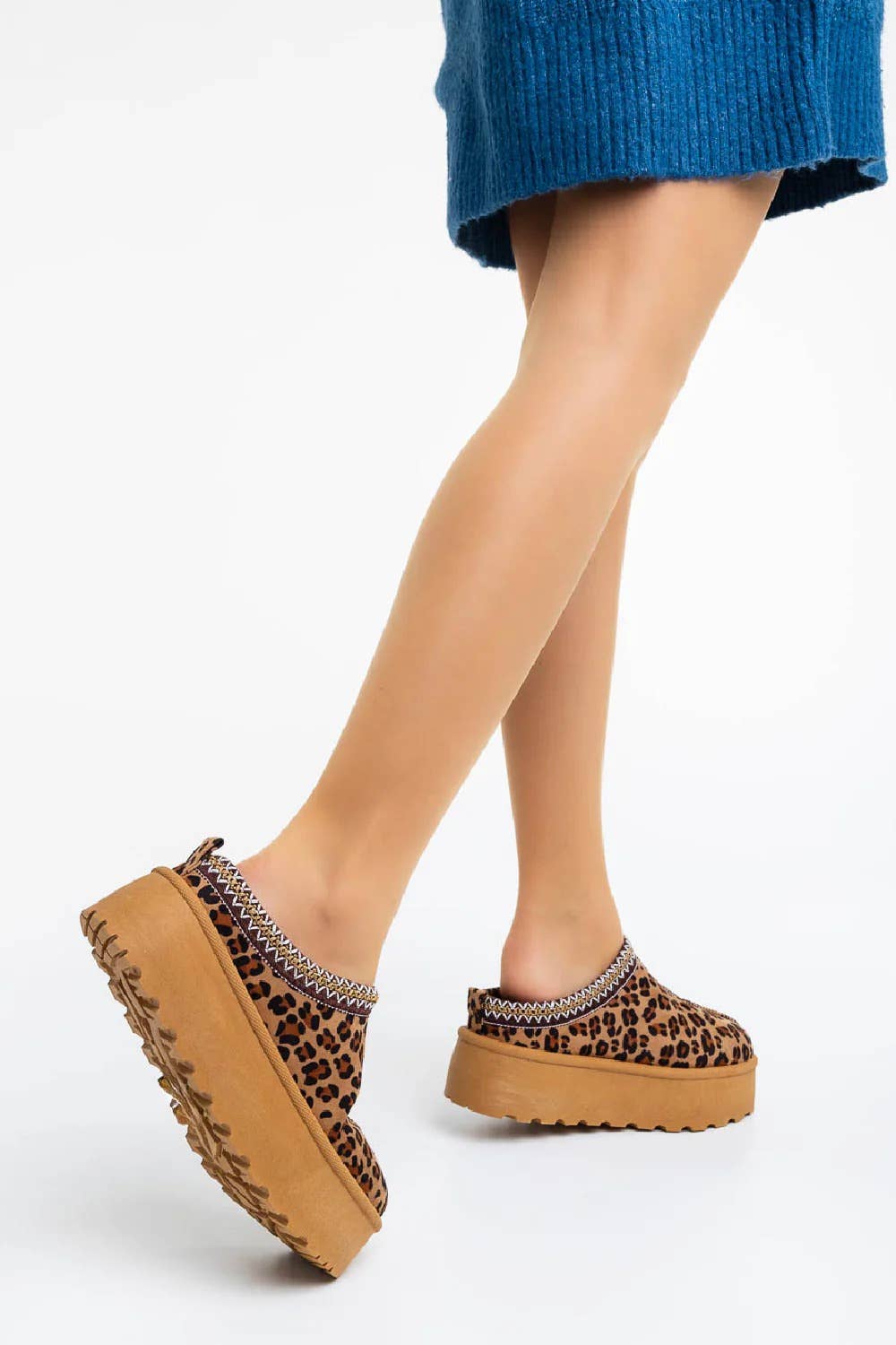 LEOPARD FLUFFY PLATFORM SLIPPERS FAUX FUR LINED ANKLE BOOTS for wholesale on Faire3