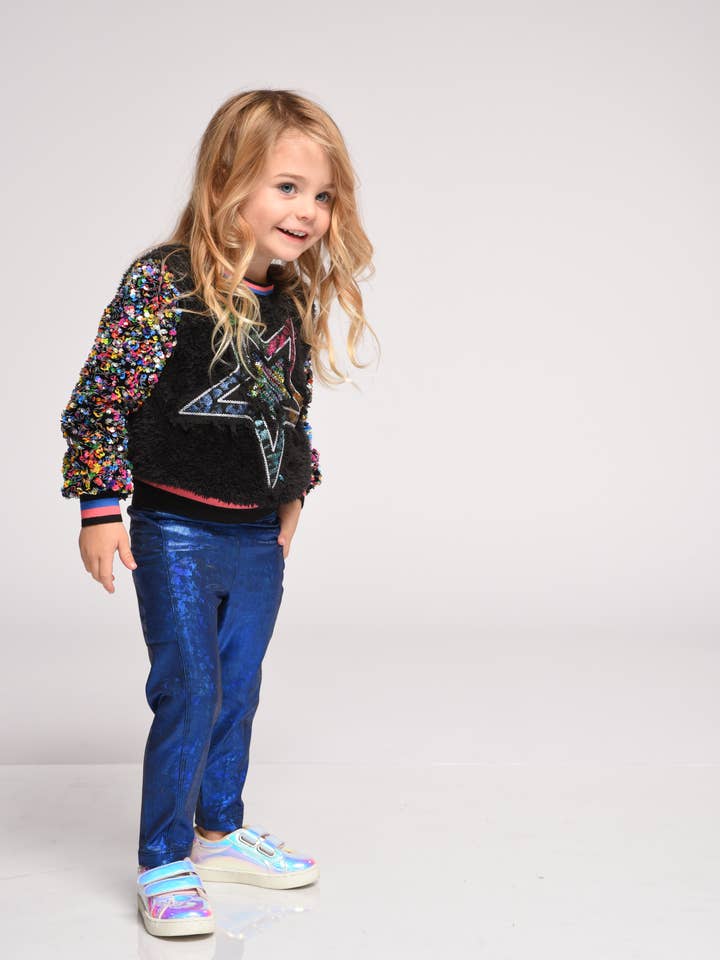 Sherpa Top W/Sequins & Star Detail for wholesale by Hannah Banana , Baby Sara