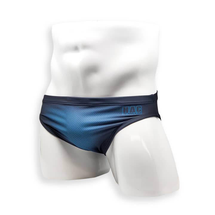 Flat Front Swim Brief - Blue Ballistic for wholesale by HAC Swim