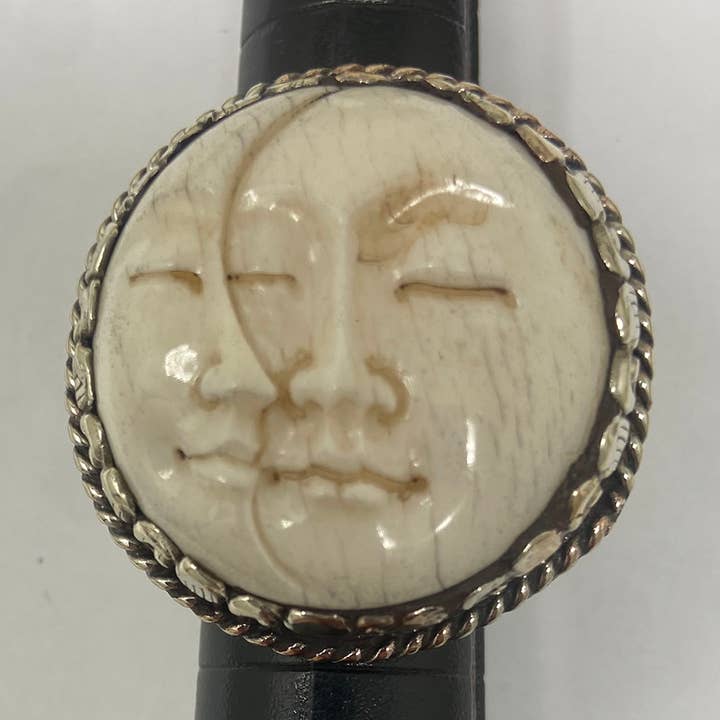 Bone Moon and Sun Metal Ring for wholesale by Kathmandu Jewelry
