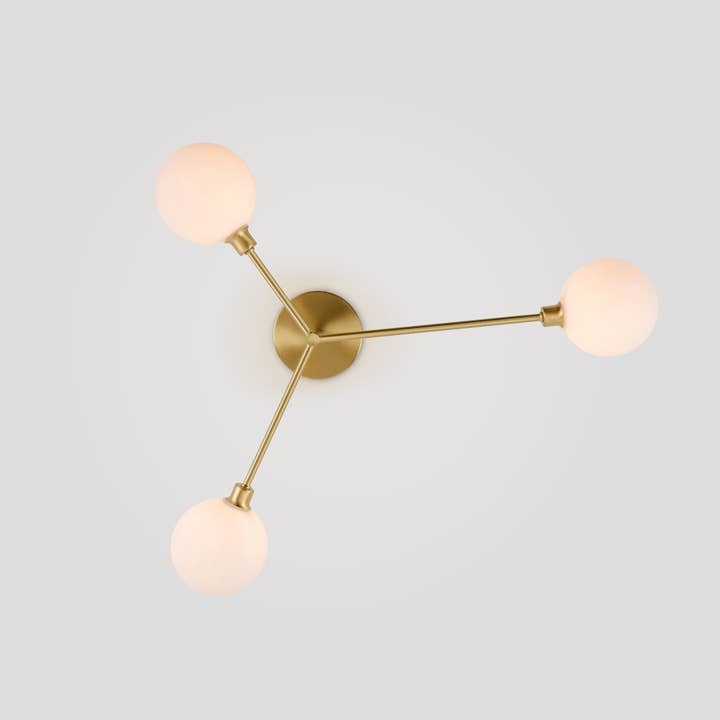 houseof - Wholesale Chandelier/Hanging Light - 3 Light Flush Ceiling Light In Brass1